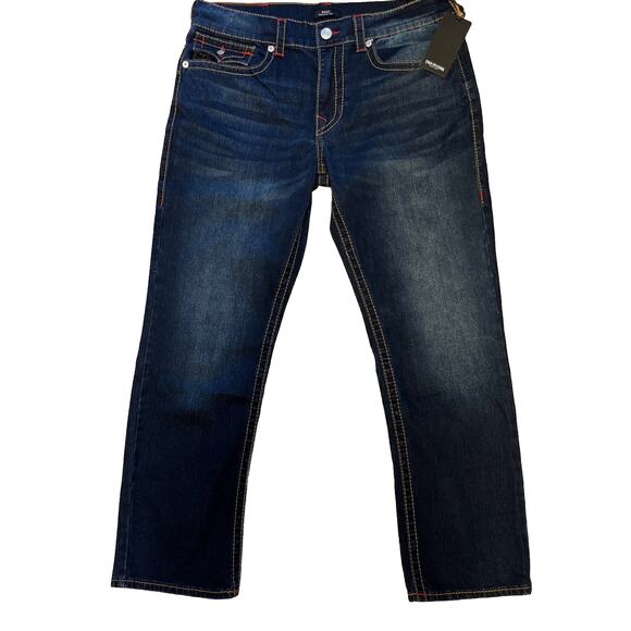 True Religion Jeans Ricky Big T Flap Relaxed Straight Men’s 36x30 Dark Mahogany - Picture 5 of 10